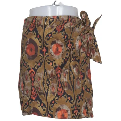 Jupe portefeuille (Marron, Multicolore) de Mango Suit Coton, Élasthane