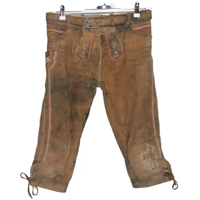 Pantalon en cuir traditionnel (Marron) de Alpin de Luxe Coton, Cuir