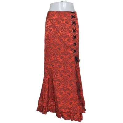 Jupe portefeuille (Rouge, Noir) de Belle Poque Coton, Élasthane, Polyester