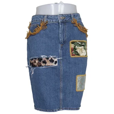 Jupe en jean (Bleu, Multicolore) de Jeremy Scott Coton, Viscose