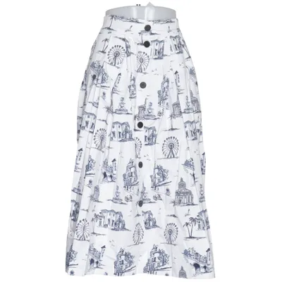 Skirt (White, Blue) from Maje Cotton, Elastane