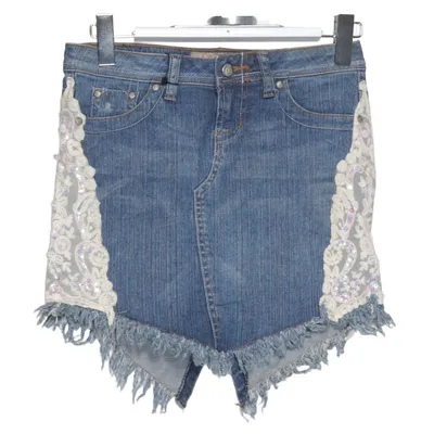 Jupe en jean (Bleu, Beige) de Candie's Coton, Élasthane, Polyester