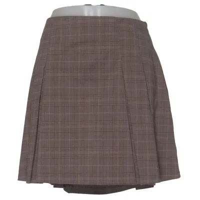 Skirt (Brown) from Mango Cotton, Elastane, Polyester, Viscose