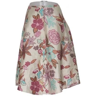 Nederdel (Beige, Flerfarvet) fra Zara Woman Silke