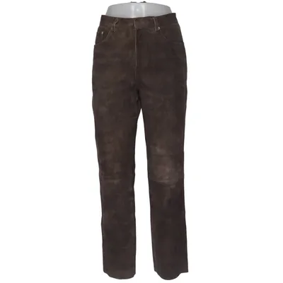 Læderbukser (Brun) fra Massimo Dutti Læder, Polyester, Viscose
