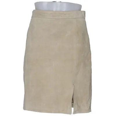 Läderkjol (Beige) från Petroff Polyester, Mocka