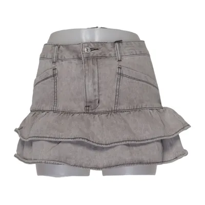 Jupe en jean (Gris) de Romwe Coton, Polyester, Viscose
