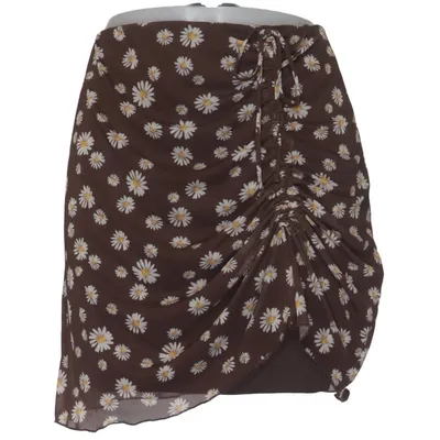 Skirt (Brown, White, Yellow) from Pull & Bear Elastane, Polyester