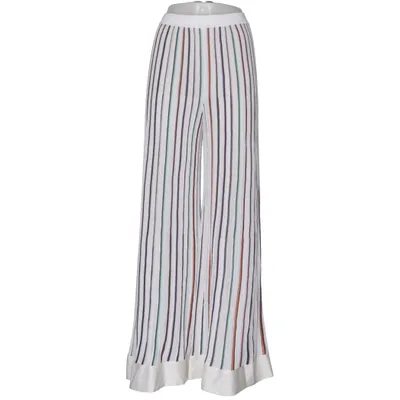 Palazzo pants (White, Multicolored) from Missoni Elastane, Silk