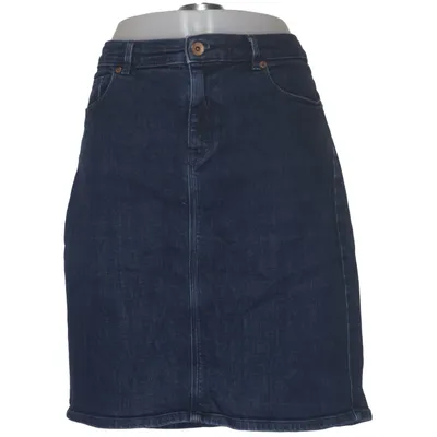 Denim skirt (Blue) from Lands' End Cotton, Elastane, Leather