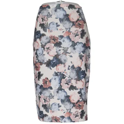 Rok (Wit, Meerkleurig) van Papaya Elastaan, Polyester