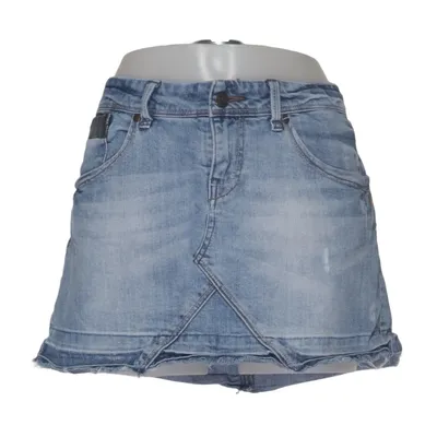 Jupe en jean (Bleu) de Object Coton, Élasthane