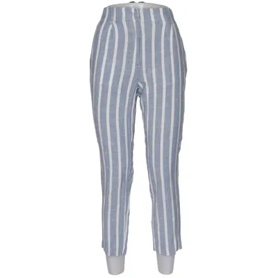 Pants (Blue, White) from Mango Casual Cotton, Linen, Polyester, Viscose