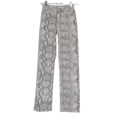 Jeans (Gray, White) from Never Denim Cotton, Elastane