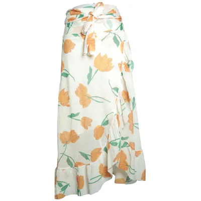 Wrap skirt (White, Orange, Green) from Ganni Elastane, Polyamide