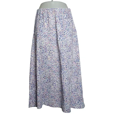Maxi skirt (White, Multicolored) from Pieces Elastane, Recycled polyester