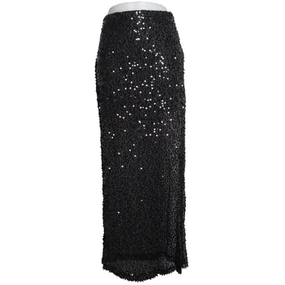 Maxi nederdel (Sort) fra Kookaï Elastan, Genanvendt polyester