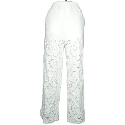 Palazzobyxor (Vit) från Second Female Bomull, Linne, Viskos