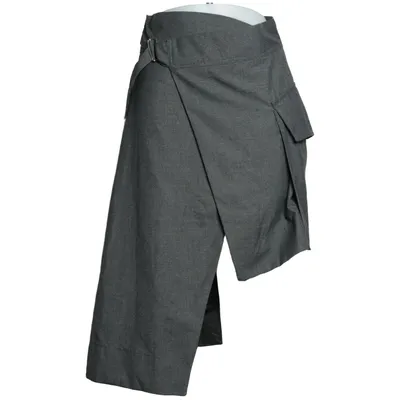 Jupe portefeuille (Gris) de Cut Polyester, Viscose