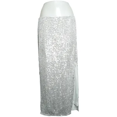 Långkjol (Silverfärgad) från KappAhl Elastan, Polyester