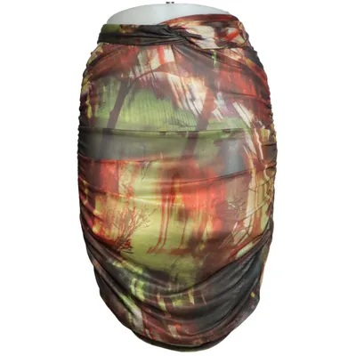 Kjol (Grön, Röd, Brun) från Boohoo Elastan, Polyester