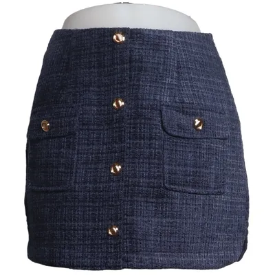 Kjol (Blå) från Pomelo Polyester, Viskos