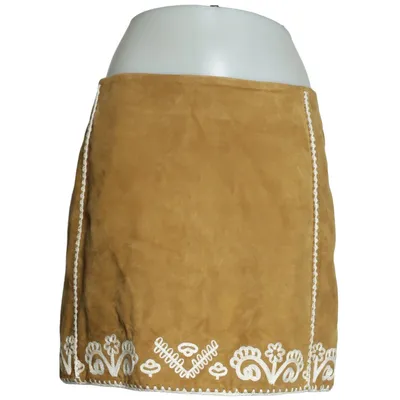 Leren rok (Baziszt) van Sézane Leer, Polyester, Viscose