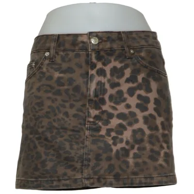 Jeanskjol (Brun, Svart) från Topshop Bomull, Polyester