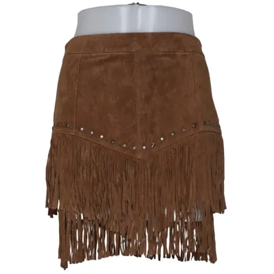 Leather skirt (Brown) from Zara Basic Collection Leather