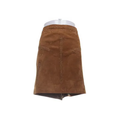 Läderkjol (Brun) från Violeta by Mango Polyester, Skinn