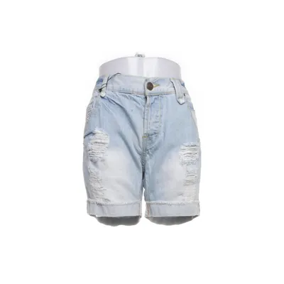 Denim shorts (Blauw) van Fishbone Katoen