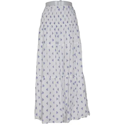 Jupe longue (Blanc, Bleu) de H&M Coton, Modal