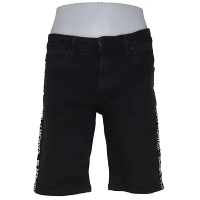 Denim shorts (Zwart) van Black Squad Katoen, Elastaan