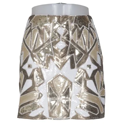 Jupe (Blanc, Marron, Or) de Azaka Coton, Polyester