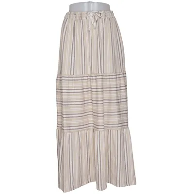 Jupe longue (Beige, Blanc, Violet) de Mudo Collection Coton, Polyester, Viscose
