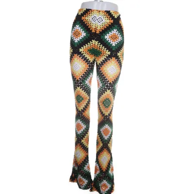 Bukser (Sort, Flerfarvet) fra Bershka Akryl, Polyester