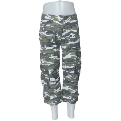 Pantalon cargo (Vert, Blanc) de Fishbone Coton