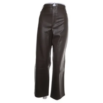 Vinyl broek (Bruin) van Mango Polyester, Polyurethaan