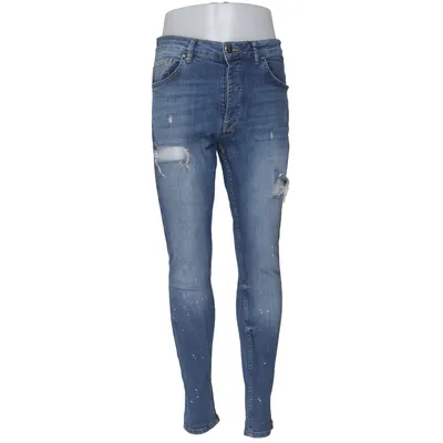 Jeans (Blue) from Gym King Cotton, Elastane