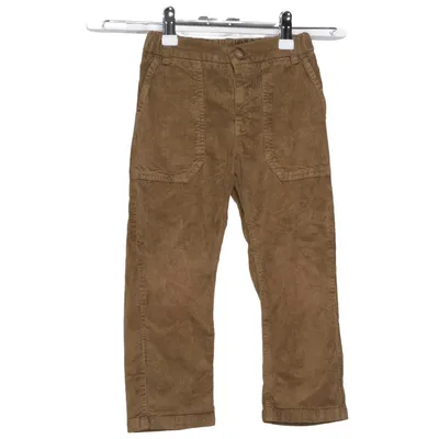 Corduroy pants (Brown) from Petit Sézane Elastane, Leather, Organic cotton