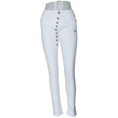 Jeans (Vit) från Chica London Bomull, Elastan