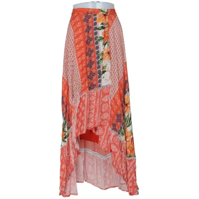 Jupe longue (Orange, Multicolore) de Elias Rumelis Viscose
