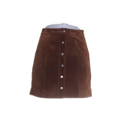 Lædernederdel (Brun) fra Stradivarius Læder, Polyester, Bomuld