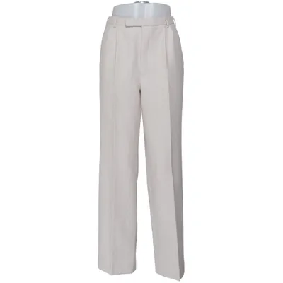 Kostuumbroek (Beige) van Toni Lee Elastaan, Linnen, Polyester