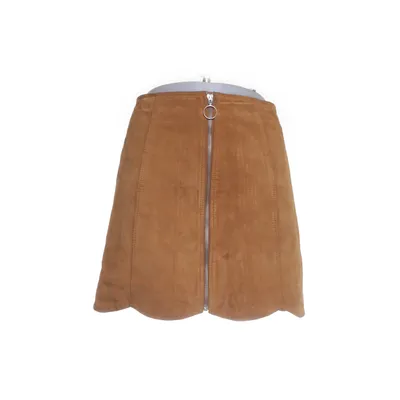 Lædernederdel (Brun) fra Monki Ruskind, Polyester