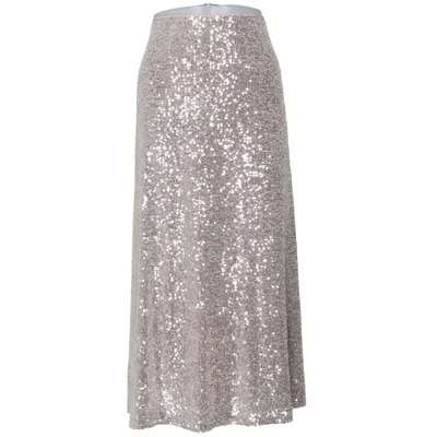 Långkjol (Beige) från Indiska Elastan, Polyester