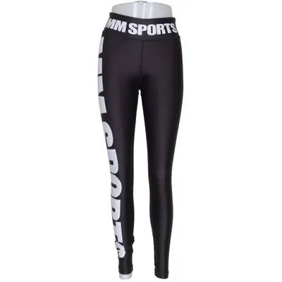Collants de sport (Noir, Blanc) de MM Sports Élasthane, Polyester
