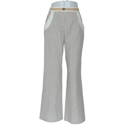 Palazzohose (Beige, Weiß) von Ldn Baumwolle, Leinen, Polyamid, Viskose