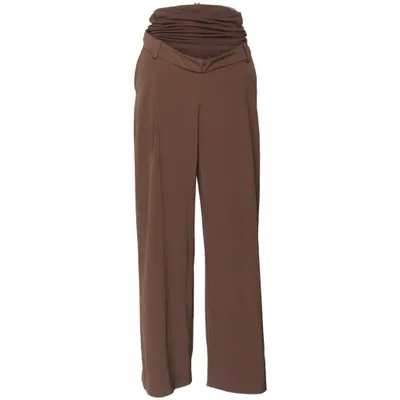 Zwangerschapsbroek (Bruin) van H&M Mama Katoen, Elastaan, Polyester