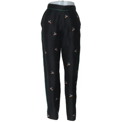 Pantalon (Noir, Multicolore) de Victoria Beckham Polyester, Soie, Viscose